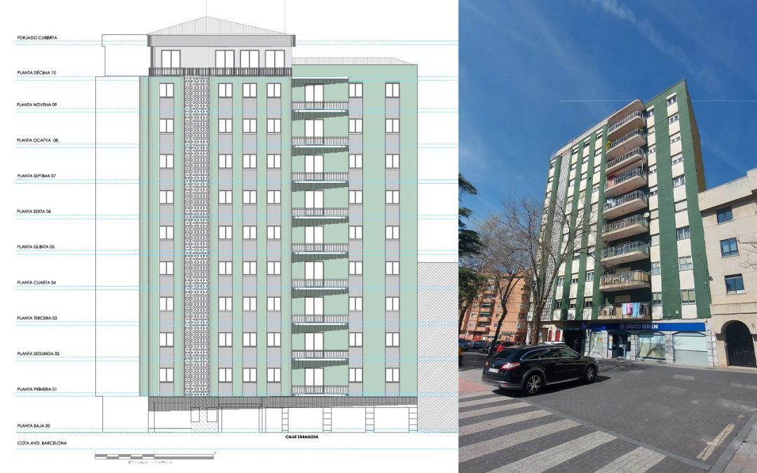 Rehabilitación edificio de vivienda con sistema SATE en Guadalajara
